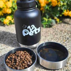 Gourde 3 en 1 Zapets avec gamelles intégrées pour chien